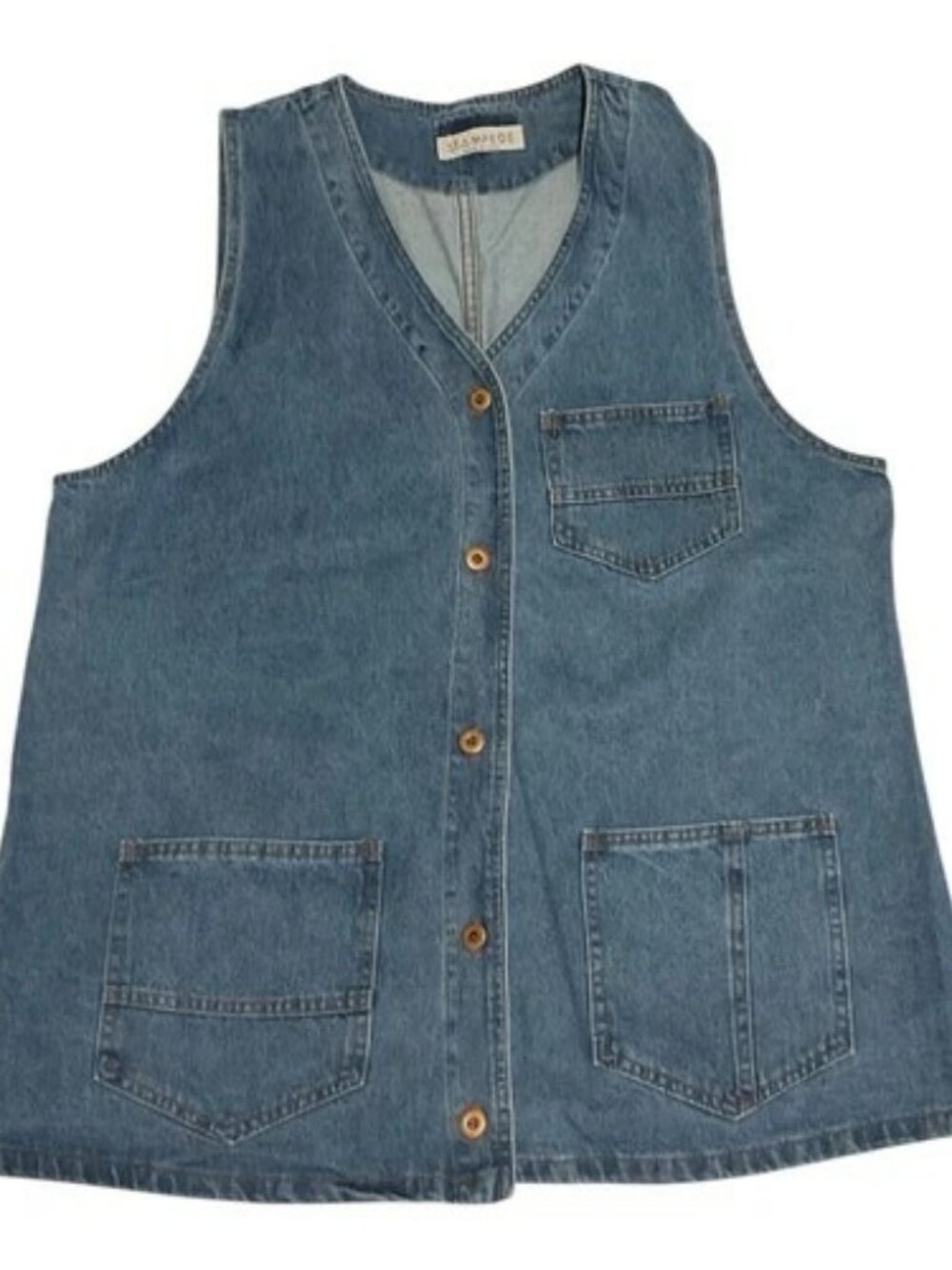 Vintage 90’s Stampede Women’s XL Button Front Vest w/Pockets USA made
